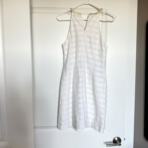 Lilly Pulitzer Jenna Halter Dress – White Lace Shell Print, Size 4 - Picture 5 of 9